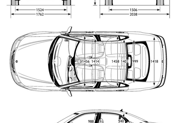 Saab 9-3 Sport Sedan (2006) (Saab 9-3 Sport Sedan (2006)) - drawings (drawings) of the car